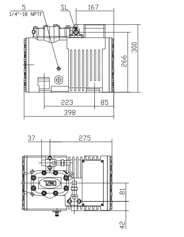 DMZL 2-Cylinder Semi-Hermetic Compressor R404A/R22 Compressor semi-hermético de 2 cilindros DMZL R404A/R22
